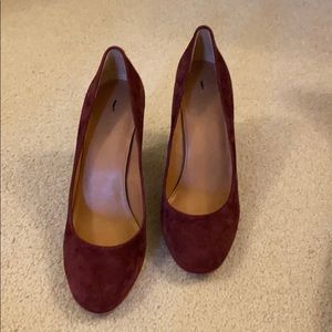 Jcrew maroon suede heels